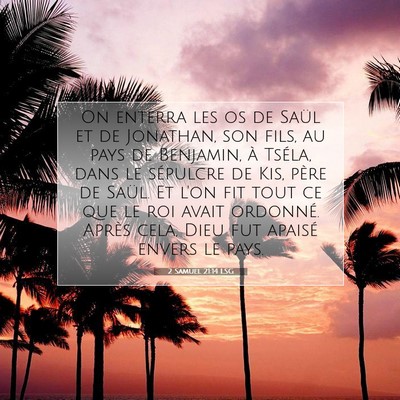 Picture 07 - 2 Samuel 21:14 LSG - On enterra les os de Saül et de Jonathan, son - Bible Verse Picture