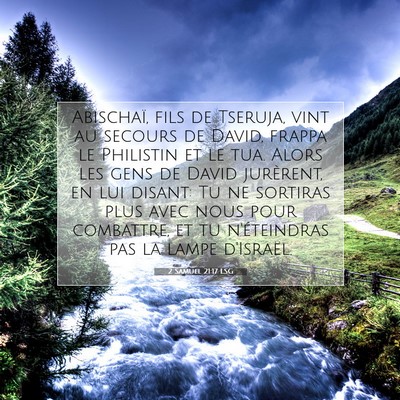 Picture 07 - 2 Samuel 21:17 LSG - Abischaï, fils de Tseruja, vint au secours de - Bible Verse Picture
