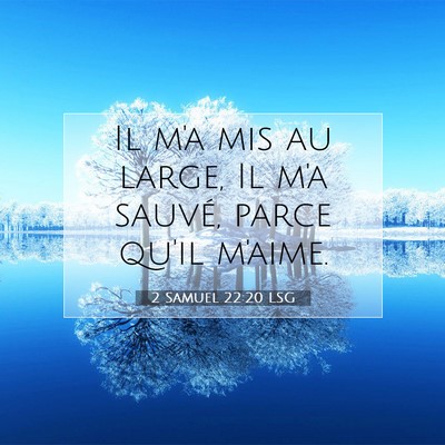 Picture 07 - 2 Samuel 22:20 LSG - Il m'a mis au large, Il m'a sauvé, parce qu'il - Bible Verse Picture