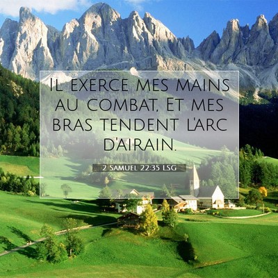 Picture 07 - 2 Samuel 22:35 LSG - Il exerce mes mains au combat, Et mes bras - Bible Verse Picture