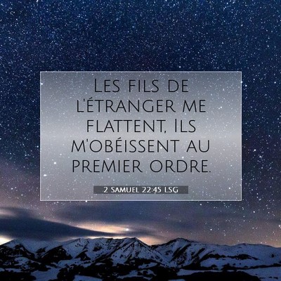 Picture 07 - 2 Samuel 22:45 LSG - Les fils de l'étranger me flattent, Ils - Bible Verse Picture