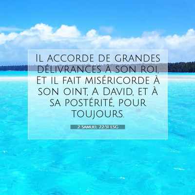 Picture 07 - 2 Samuel 22:51 LSG - Il accorde de grandes délivrances à son roi, Et - Bible Verse Picture