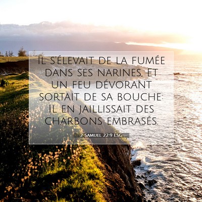 Picture 07 - 2 Samuel 22:9 LSG - Il s'élevait de la fumée dans ses narines, Et - Bible Verse Picture