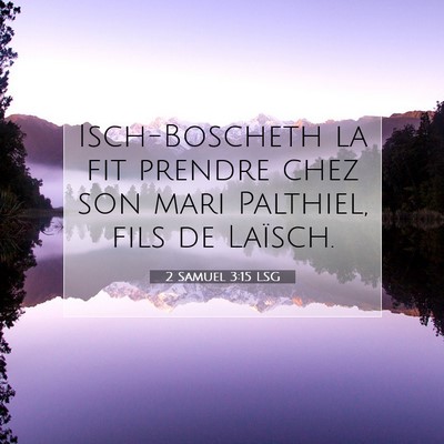 Picture 07 - 2 Samuel 3:15 LSG - Isch-Boscheth la fit prendre chez son mari - Bible Verse Picture