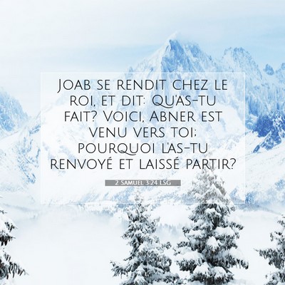 Picture 07 - 2 Samuel 3:24 LSG - Joab se rendit chez le roi, et dit: Qu'as-tu - Bible Verse Picture