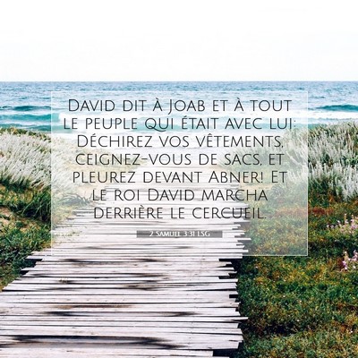 Picture 07 - 2 Samuel 3:31 LSG - David dit à Joab et à tout le peuple qui était - Bible Verse Picture
