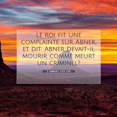 Picture 07 - 2 Samuel 3:33 LSG - Le roi fit une complainte sur Abner, et dit: - Bible Verse Picture