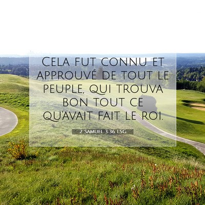 Picture 07 - 2 Samuel 3:36 LSG - Cela fut connu et approuvé de tout le peuple, - Bible Verse Picture