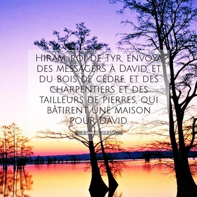 Picture 07 - 2 Samuel 5:11 LSG - Hiram, roi de Tyr, envoya des messagers à David, - Bible Verse Picture