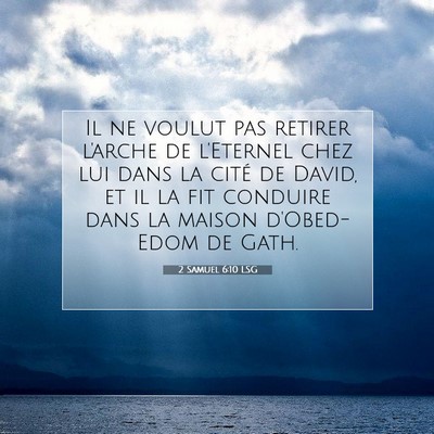Picture 07 - 2 Samuel 6:10 LSG - Il ne voulut pas retirer l'arche de l'Eternel - Bible Verse Picture