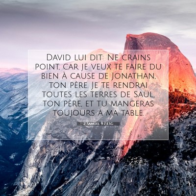 Picture 07 - 2 Samuel 9:7 LSG - David lui dit: Ne crains point, car je veux te - Bible Verse Picture