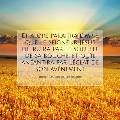 Picture 07 - 2 Thessaloniciens 2:8 LSG - Et alors paraîtra l'impie, que le Seigneur - Bible Verse Picture