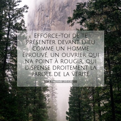 Picture 07 - 2 Timothée 2:15 LSG - Efforce-toi de te présenter devant Dieu comme un - Bible Verse Picture