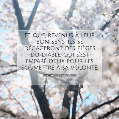 Picture 07 - 2 Timothée 2:26 LSG - et que, revenus à leur bon sens, ils se - Bible Verse Picture