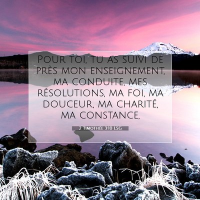 Picture 07 - 2 Timothée 3:10 LSG - Pour toi, tu as suivi de près mon enseignement, - Bible Verse Picture