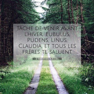 Picture 07 - 2 Timothée 4:21 LSG - Tâche de venir avant l'hiver. Eubulus, Pudens, - Bible Verse Picture