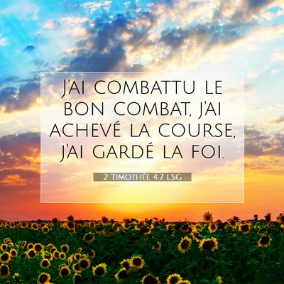 Picture 07 - 2 Timothée 4:7 LSG - J'ai combattu le bon combat, j'ai achevé la - Bible Verse Picture