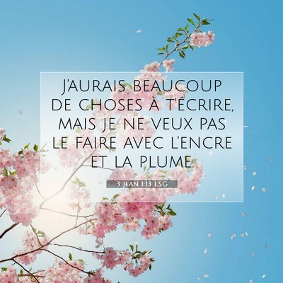 Picture 07 - 3 Jean 1:13 LSG - J'aurais beaucoup de choses à t'écrire, mais je - Bible Verse Picture