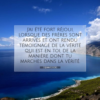 Picture 07 - 3 Jean 1:3 LSG - J'ai été fort réjoui, lorsque des frères sont - Bible Verse Picture