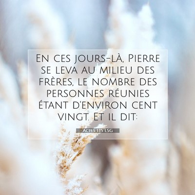 Picture 07 - Actes 1:15 LSG - En ces jours-là, Pierre se leva au milieu des - Bible Verse Picture
