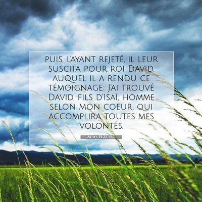 Picture 07 - Actes 13:22 LSG - puis, l'ayant rejeté, il leur suscita pour roi - Bible Verse Picture