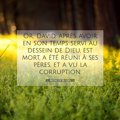 Picture 07 - Actes 13:36 LSG - Or, David, après avoir en son temps servi au - Bible Verse Picture