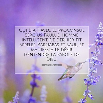Picture 07 - Actes 13:7 LSG - qui était avec le proconsul Sergius Paulus, - Bible Verse Picture