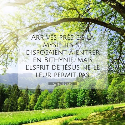 Picture 07 - Actes 16:7 LSG - Arrivés près de la Mysie, ils se disposaient à - Bible Verse Picture