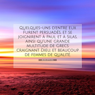Picture 07 - Actes 17:4 LSG - Quelques-uns d'entre eux furent persuadés, et se - Bible Verse Picture