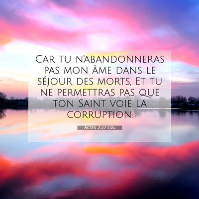 Picture 07 - Actes 2:27 LSG - Car tu n'abandonneras pas mon âme dans le - Bible Verse Picture