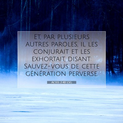 Picture 07 - Actes 2:40 LSG - Et, par plusieurs autres paroles, il les - Bible Verse Picture