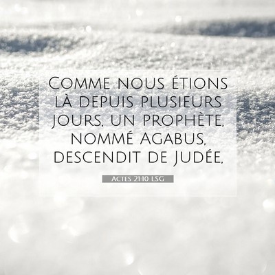 Picture 07 - Actes 21:10 LSG - Comme nous étions là depuis plusieurs jours, un - Bible Verse Picture