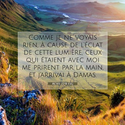 Picture 07 - Actes 22:11 LSG - Comme je ne voyais rien, à cause de l'éclat de - Bible Verse Picture