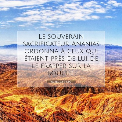 Picture 07 - Actes 23:2 LSG - Le souverain sacrificateur Ananias ordonna à - Bible Verse Picture