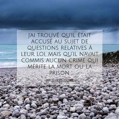 Picture 07 - Actes 23:29 LSG - J'ai trouvé qu'il était accusé au sujet de - Bible Verse Picture