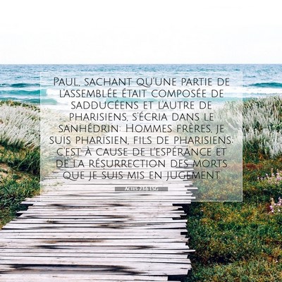 Picture 07 - Actes 23:6 LSG - Paul, sachant qu'une partie de l'assemblée - Bible Verse Picture