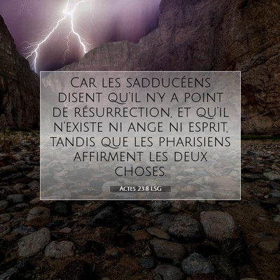 Picture 07 - Actes 23:8 LSG - Car les sadducéens disent qu'il n'y a point de - Bible Verse Picture