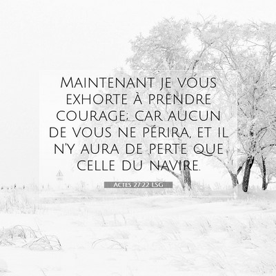 Picture 07 - Actes 27:22 LSG - Maintenant je vous exhorte à prendre courage; - Bible Verse Picture