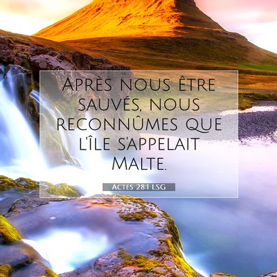 Picture 07 - Actes 28:1 LSG - Après nous être sauvés, nous reconnûmes que - Bible Verse Picture