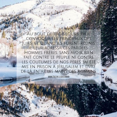 Picture 07 - Actes 28:17 LSG - Au bout de trois jours, Paul convoqua les - Bible Verse Picture