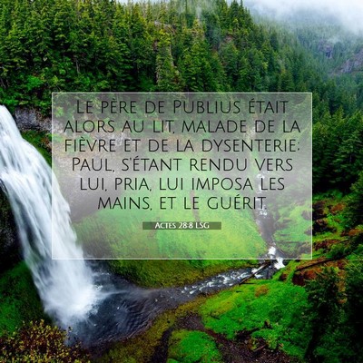 Picture 07 - Actes 28:8 LSG - Le père de Publius était alors au lit, malade - Bible Verse Picture