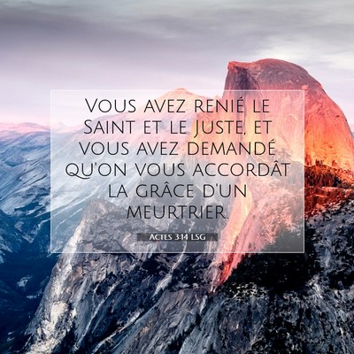Picture 07 - Actes 3:14 LSG - Vous avez renié le Saint et le Juste, et vous - Bible Verse Picture