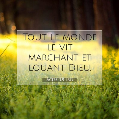 Picture 07 - Actes 3:9 LSG - Tout le monde le vit marchant et louant - Bible Verse Picture