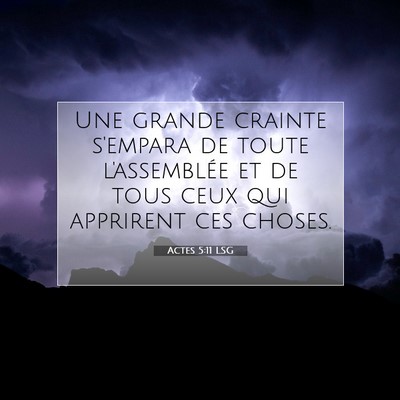 Picture 07 - Actes 5:11 LSG - Une grande crainte s'empara de toute l'assemblée - Bible Verse Picture