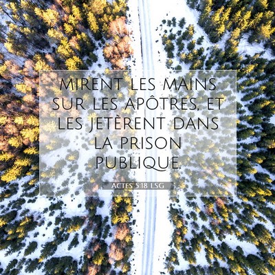 Picture 07 - Actes 5:18 LSG - mirent les mains sur les apôtres, et les - Bible Verse Picture