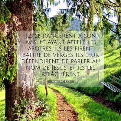 Picture 07 - Actes 5:40 LSG - Ils se rangèrent à son avis. Et ayant appelé - Bible Verse Picture
