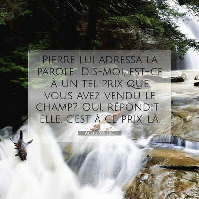 Picture 07 - Actes 5:8 LSG - Pierre lui adressa la parole: Dis-moi, est-ce à - Bible Verse Picture