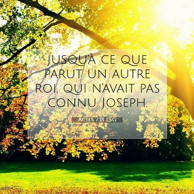 Picture 07 - Actes 7:18 LSG - jusqu'à ce que parut un autre roi, qui n'avait - Bible Verse Picture