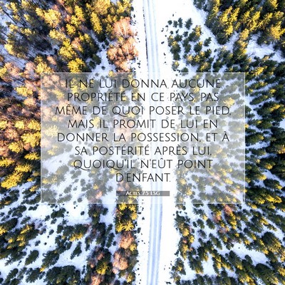 Picture 07 - Actes 7:5 LSG - il ne lui donna aucune propriété en ce pays, - Bible Verse Picture