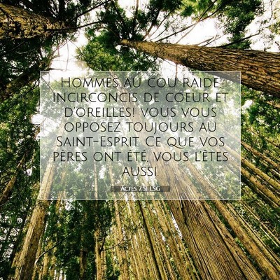 Picture 07 - Actes 7:51 LSG - Hommes au cou raide, incirconcis de coeur et - Bible Verse Picture